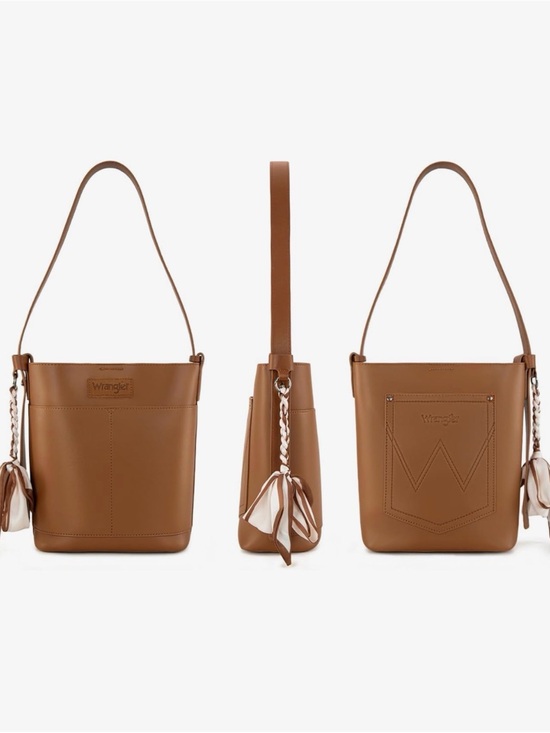 Wrangler Handbags - {Wrangler} NWT! Bucket Shoulder Bag with Scarf Charm
